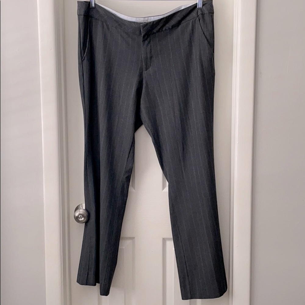 Old Navy stretch dress pants trousers gray stripe